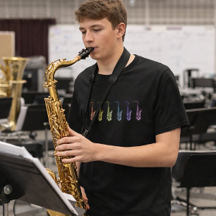 T-shirt Saxophone Ténor Arc-en-Ciel 