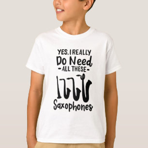 T-shirt Saxophone - Types de saxophones