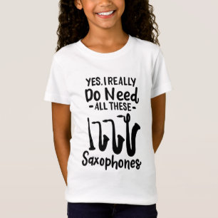 T-Shirt Saxophone - Types de saxophones