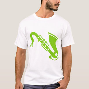T-shirt Saxophone - Vert martien