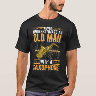 T-shirt Saxophone Vieux Saxophone Lecteur Grandpa Saxopho