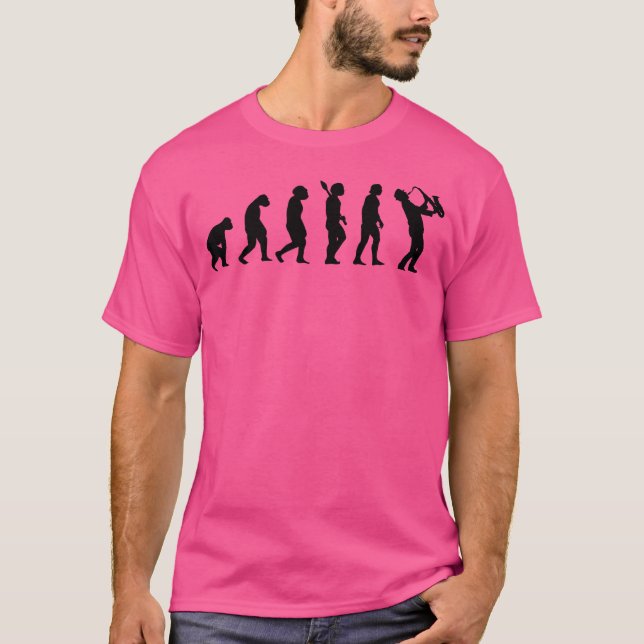 T-shirt Saxophoniste Idée Cadeau Évolution Jazz Musicien I (Devant)
