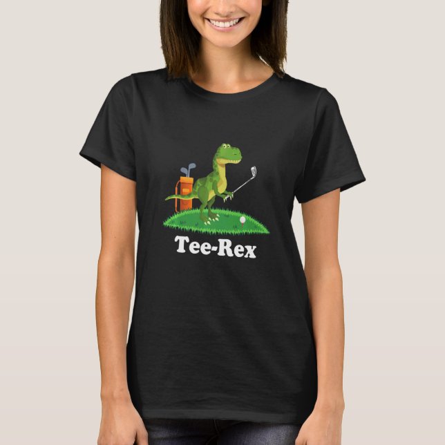 T-shirt Saying Golfing Golfer Rex Dinosaur Humor for Men (Devant)