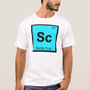 T-shirt Sc - Santa Cruz Ville Californie Symbole Chimique