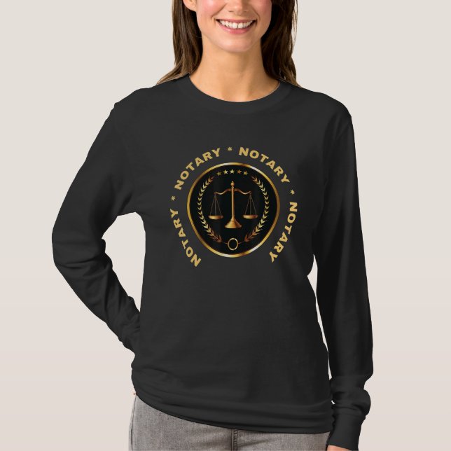 T-shirt Scales juridiques notaires Notarie Timbre Emboss d (Devant)