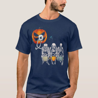 T-shirt Scandale Halloween Costume Citrouille Skeletons Ja