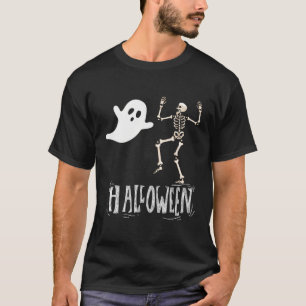 T-shirt Scandale Halloween Fantôme Et Drôle Squelette