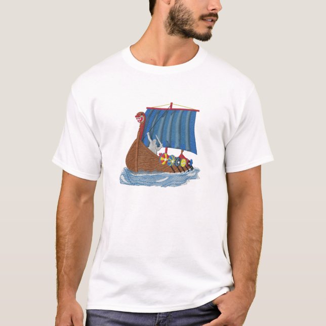 T-shirt Scandinave de bateau de Viking de Suédois (Devant)
