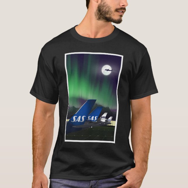 T-shirt Scandinavie Airlines Histoire Vert (Devant)