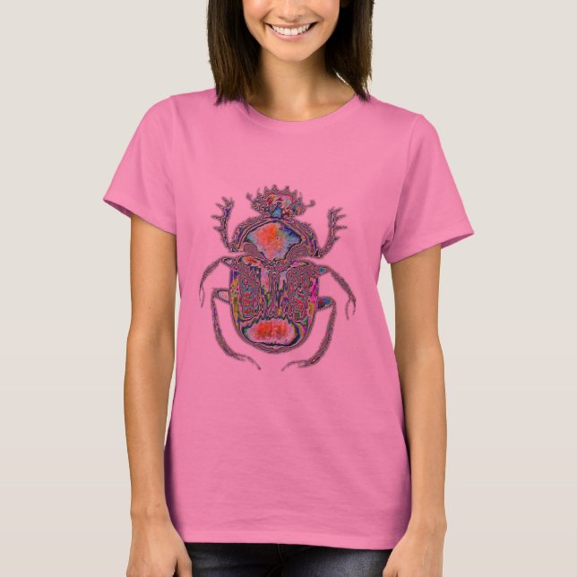 T-shirt scarabée égyptienne psychédélique (Devant)