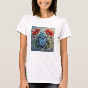 T-shirt Scarabée Mystique Tout Voir Œil Fleur de Pavot