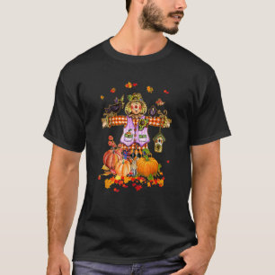 T-shirt Scarecrow Automne Bonjour Automne Citrouille Thank