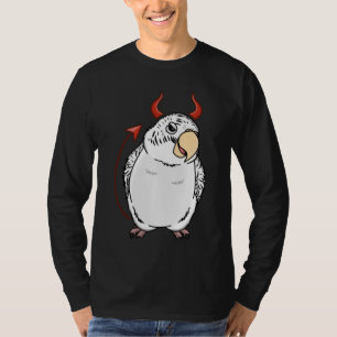 T-shirt Scary Costume Diable Parrot I White Budgie Budgeri
