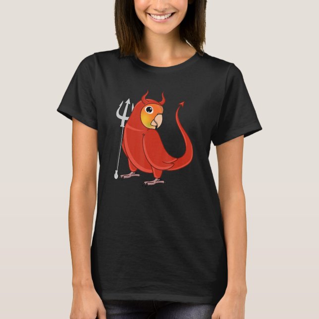 T-shirt Scary Devil Costume Parrot I Green Cheek Pineapple (Devant)