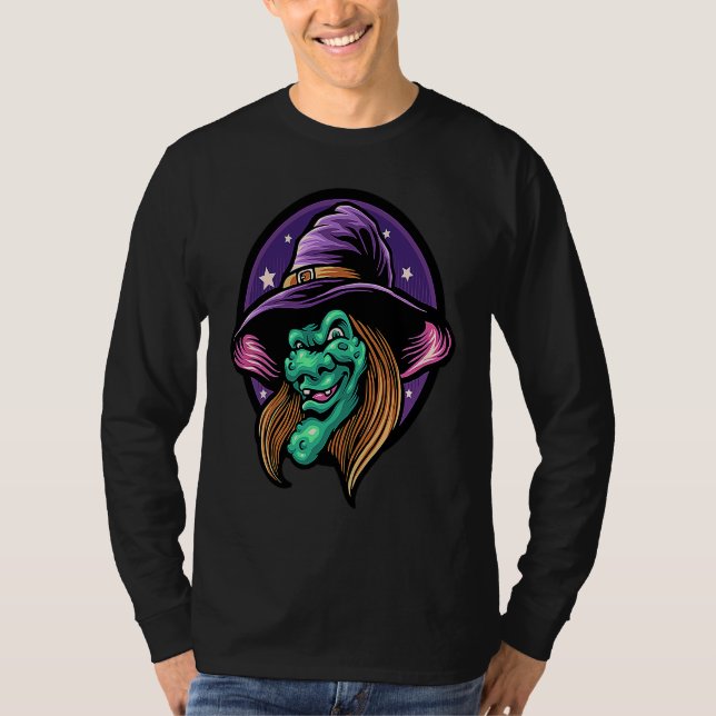 T-shirt Scary Evil Witch Celebrate Halloween (Devant)