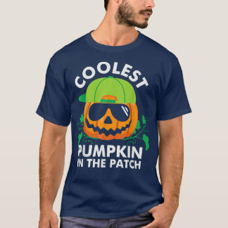 T-shirt Scary Halloween design broom gravé citrouille