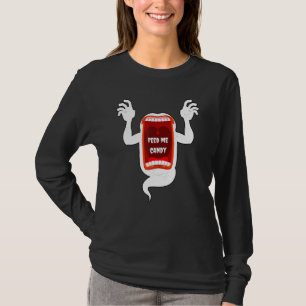T-shirt Scary hurler Ghost Shouting Me Nourrir Bonbon Pour