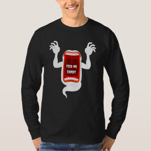 T-shirt Scary hurler Ghost Shouting Me Nourrir Bonbon Pour