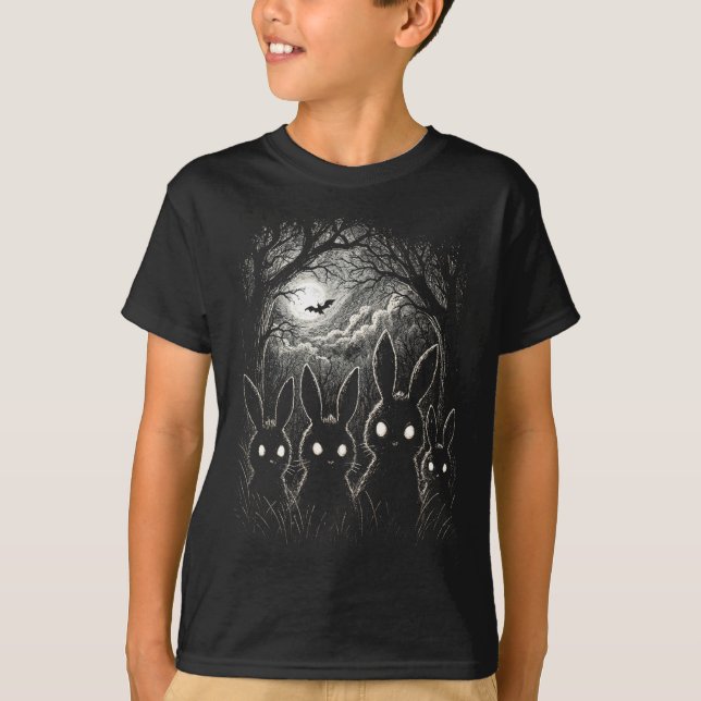 T-shirt Scary Rabbit Eyes Forêt Costume d'Halloween Déplai (Devant)