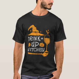 T-shirt Scary Wine Drink Up Witches Halloween