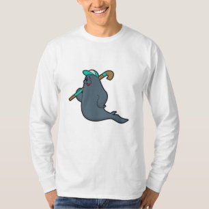 T-shirt Sceau au hockey avec bâton de hockey