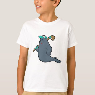 T-shirt Sceau au hockey avec bâton de hockey