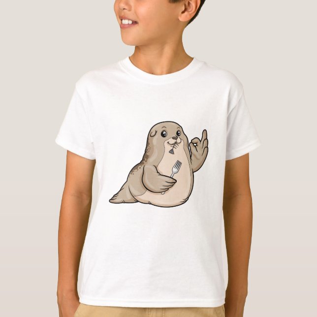 T-shirt Sceau avec poisson et fourche (Devant)