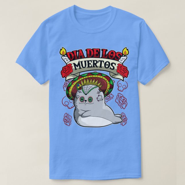 T-shirt Sceau d'animaux Dia De Los Muertos (Design devant)