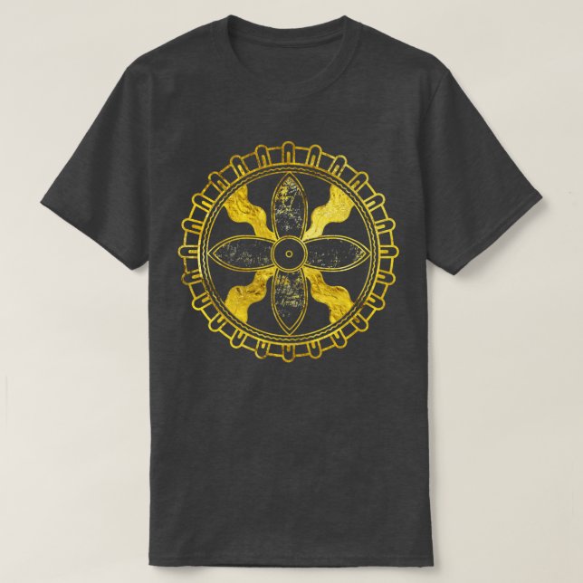 T-shirt Sceau de bois de Shamash brûlé avec des accents d' (Design devant)