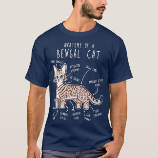 T-shirt Sceau de chat du Bengale de neige Lynx Anatomie