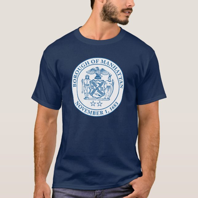 T-shirt Sceau de l'arrondissement de Manhattan, New York (Devant)