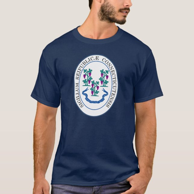 T-shirt Sceau d'État du Connecticut, États-Unis (Devant)