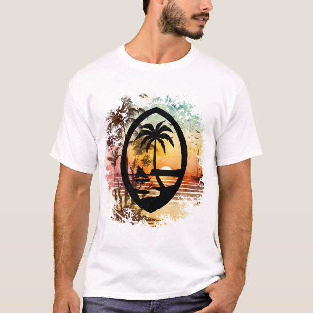 T-shirt Sceau Guam Sunrise (Devant)