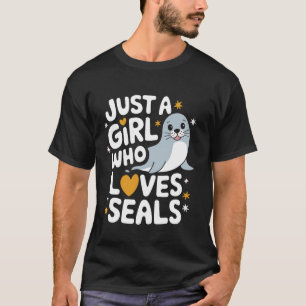 T-shirt Sceau Juste Une Fille Qui Aime Les Phoques