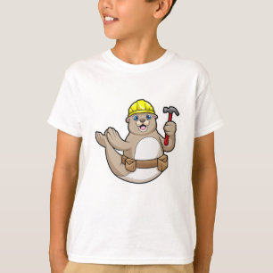T-shirt Sceller comme charpentier avec marteau et Casquett