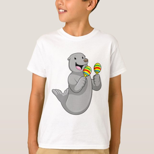 T-shirt Sceller comme musicien avec Maracas (Devant)