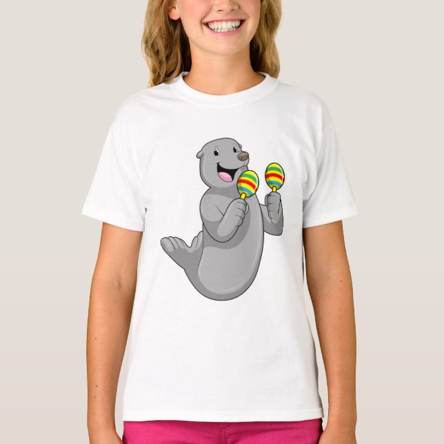 T-shirt Sceller comme musicien avec Maracas (Devant)