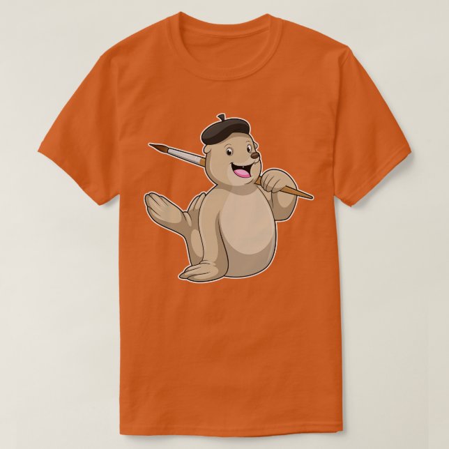 T-shirt Sceller comme peintre avec pinceau (Design devant)
