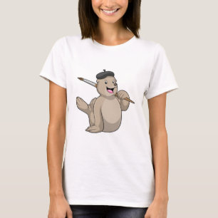 T-shirt Sceller comme peintre avec pinceau