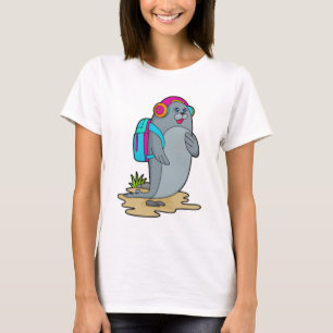 T-shirt Sceller comme randonneur avec sac à dos