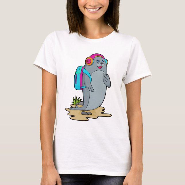 T-shirt Sceller comme randonneur avec sac à dos (Devant)