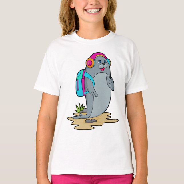 T-shirt Sceller comme randonneur avec sac à dos (Devant)