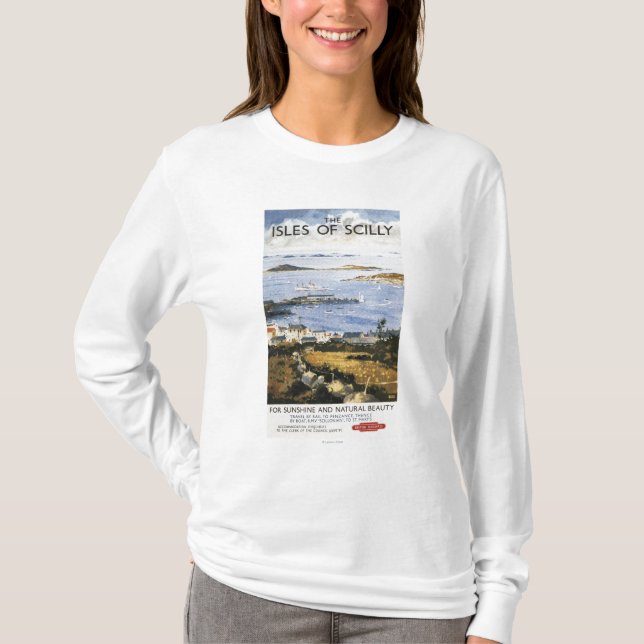 T-shirt Scène aérienne d'affiche de chemin de fer de ville (Devant)