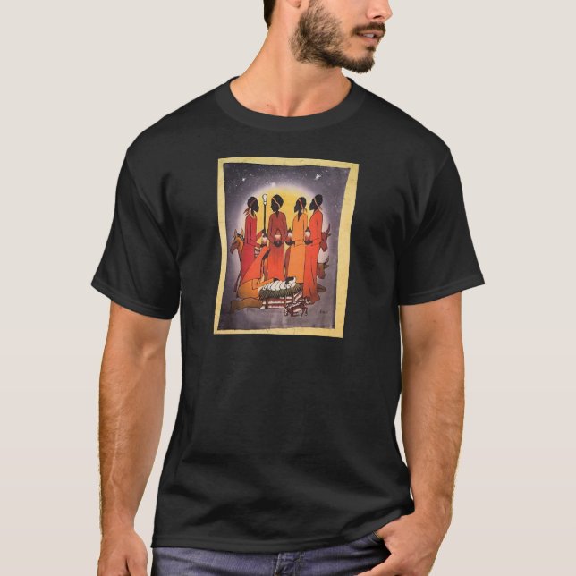 T-shirt Scène africaine de nativité de Noël (Devant)