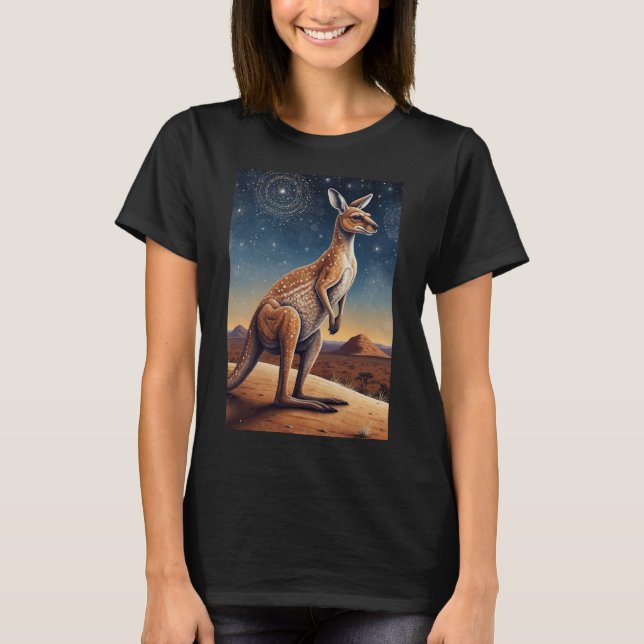 T-shirt Scène autochtone australienne sur le thème Kangaro (Devant)