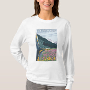 T-shirt Scène de chemin de fer de l'Alaska - Seward,