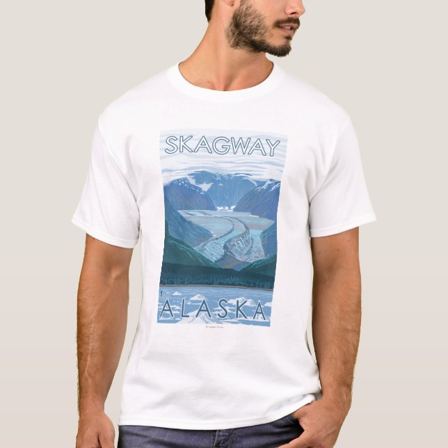T-shirt Scène de glacier - Skagway, Alaska (Devant)