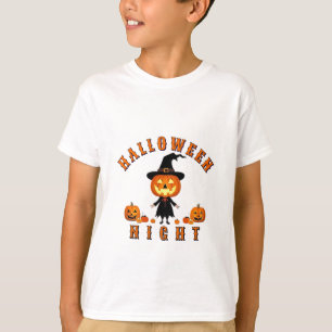 T-shirt Scène de Halloween de citrouille charmante