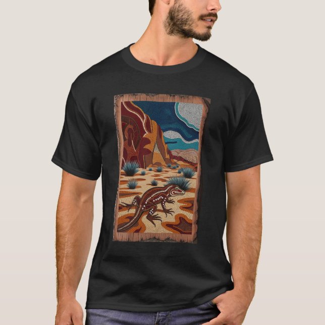 T-shirt Scène de la faune sauvage australienne de Lizard (Devant)