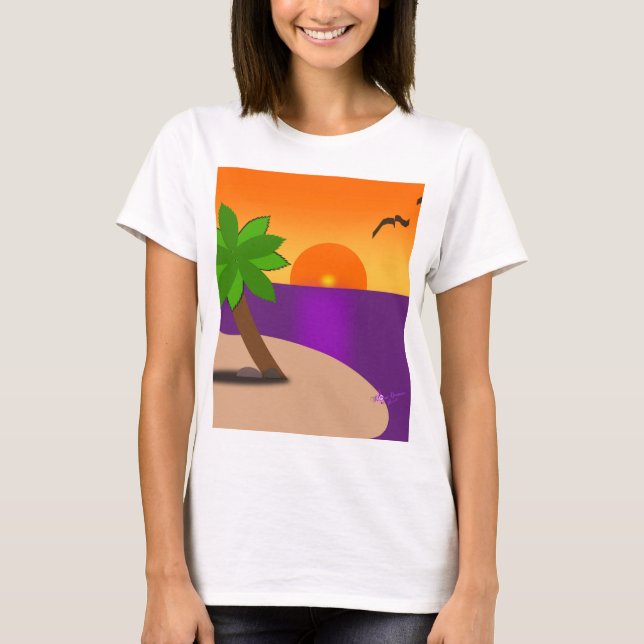 T-shirt Scène de l'île tropicale Spaghetti Débardeur (Devant)